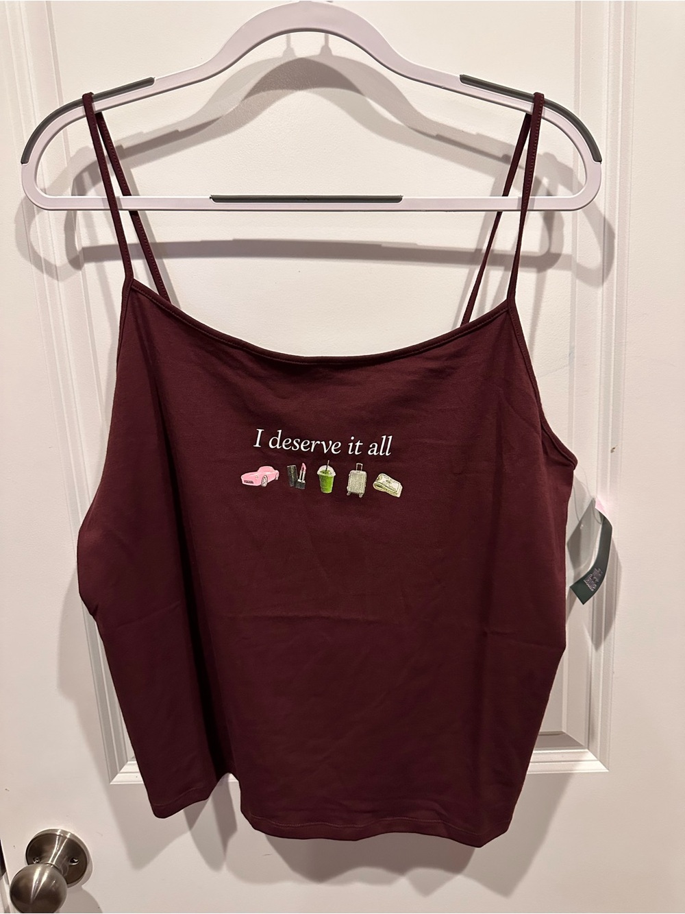 wild fable Burgundy Graphic Cami with Icons